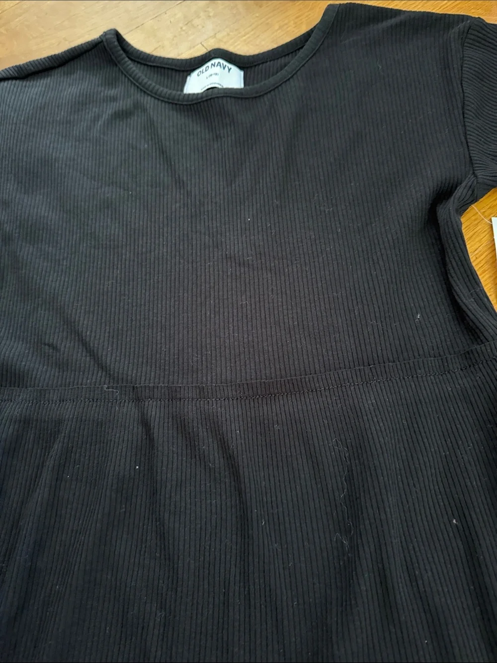 NWT Old Navy Black Ribbed Short Sleeve Dress